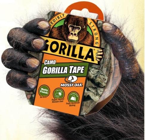 A gorilla hand holding a gorilla tape roll