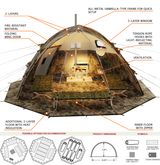 Russian Bear "UP-5" Woodstove Tent with DOOR |  3-8 person