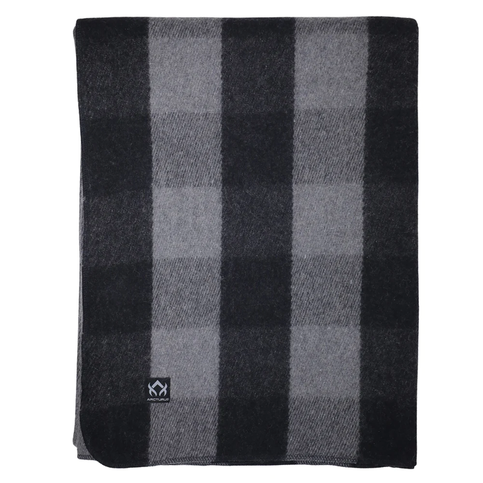 Arcturus Backwoods Wool Blanket 64" x 88" Gray Buffalo Plaid