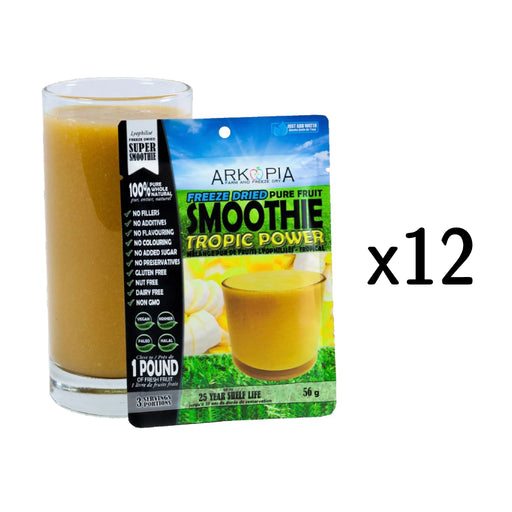 12 pack of Tropic Power Arkopia Freeze Dried Smoothies