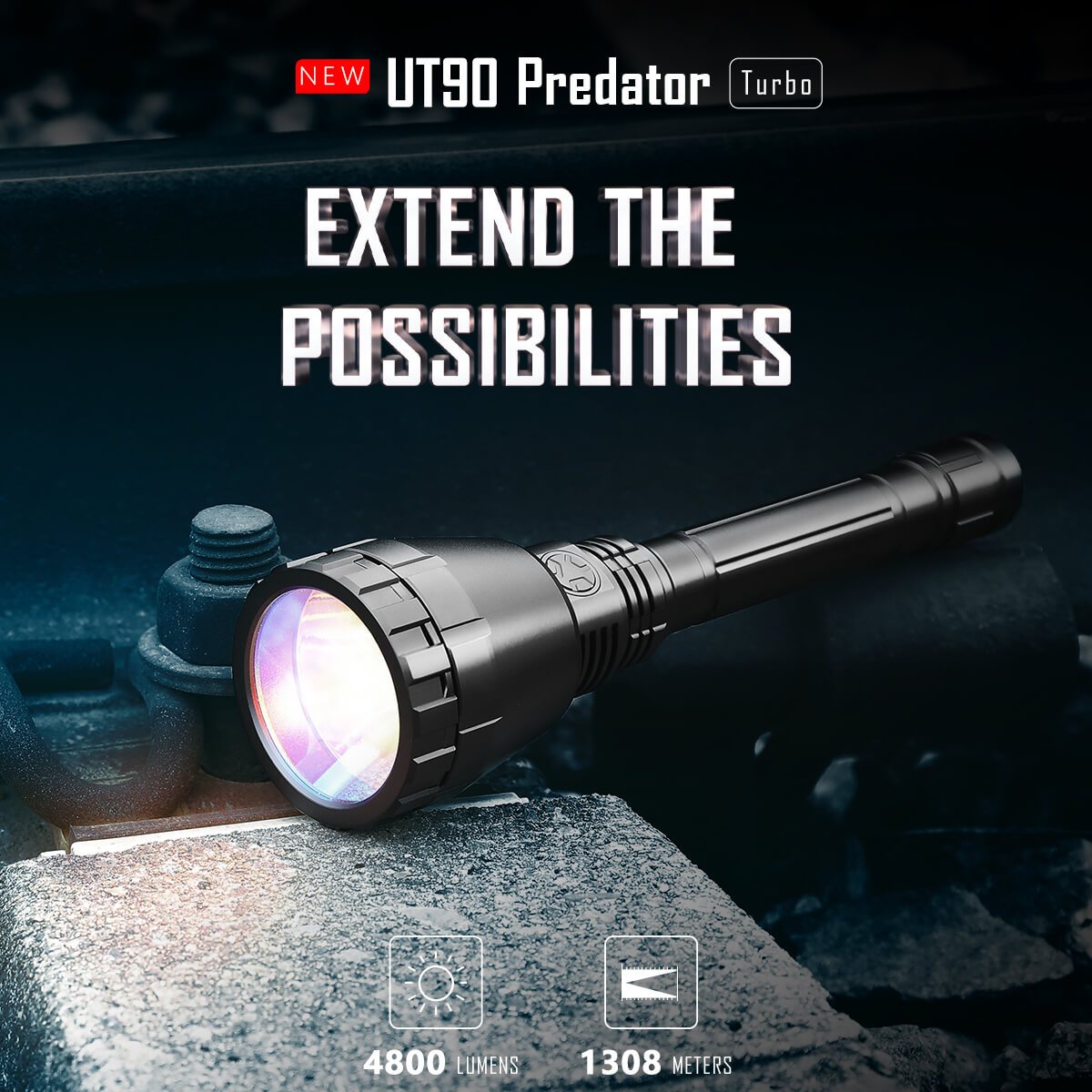 Imalent UT 90 PREDATOR Hunting Flashlight Kit (1308 meters- 4800 Lumens)