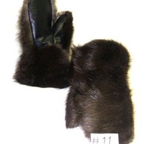 Men's - Brown Beaver Fur Mitts  (Made in Canada)