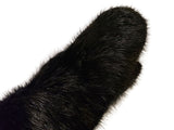 Men's Black Beaver Fur Mitts (Made in Canada)