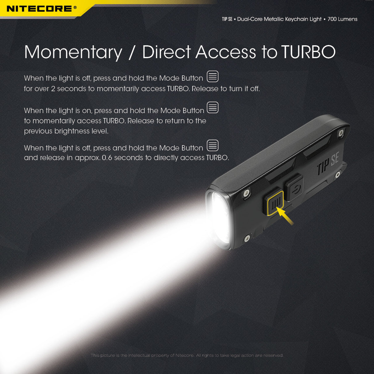 Nitecore TIP SE Dual-Core Metallic Keychain light