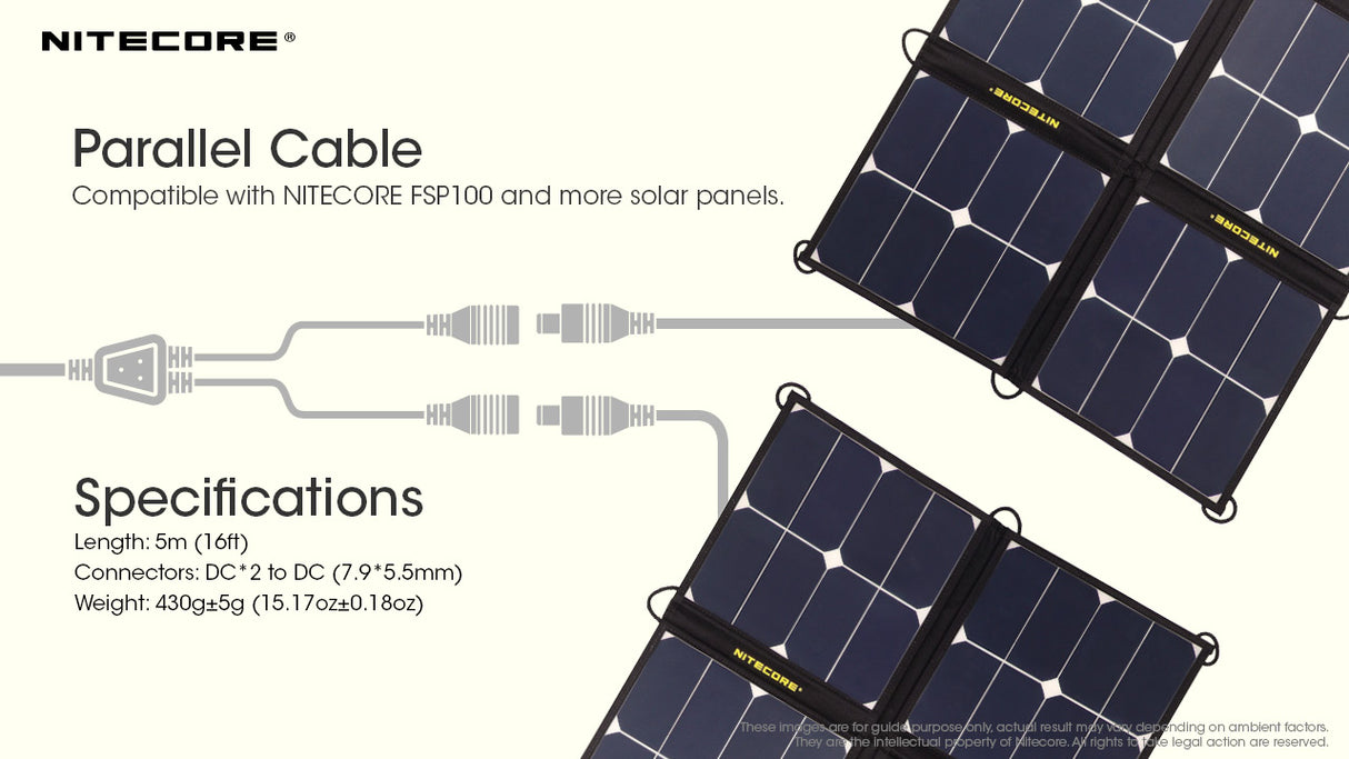 Nitecore 5m Parallel Cable for Solar Panels