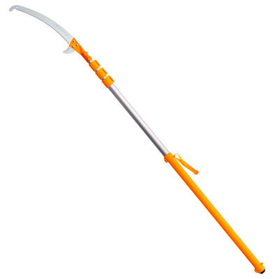 12 foot Silky Hayate Extending Pole Saw in orange and brushed aluminum.