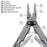 Pliers, Gripper, wire crimper, magnetic bit holder, protractor and soft wire cutter of the SOG Power Access Deluxe Multi-tool.