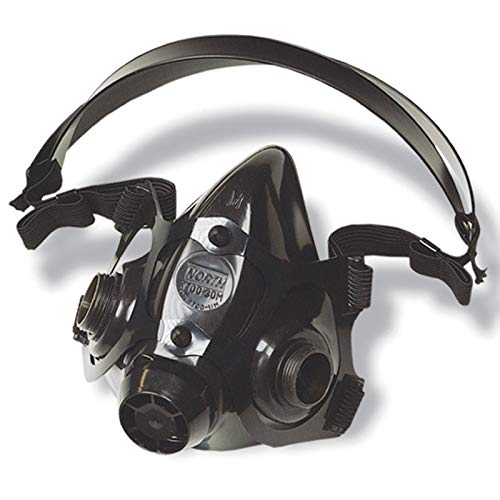 North Safety 770030L 7700 Series Large Silicone Half Mask Respirator in Black.