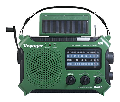 Kaito Voyager KA500 5-way Powered Emergency Radio in Green.