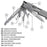 The jewelry driver, serrated blade, medium screwdriver, bottle opener, #2 Phillips screwdriver, small screwdriver, can opener, straight edge blade and inch ruler of the SOG Power Access Deluxe Multi-tool.