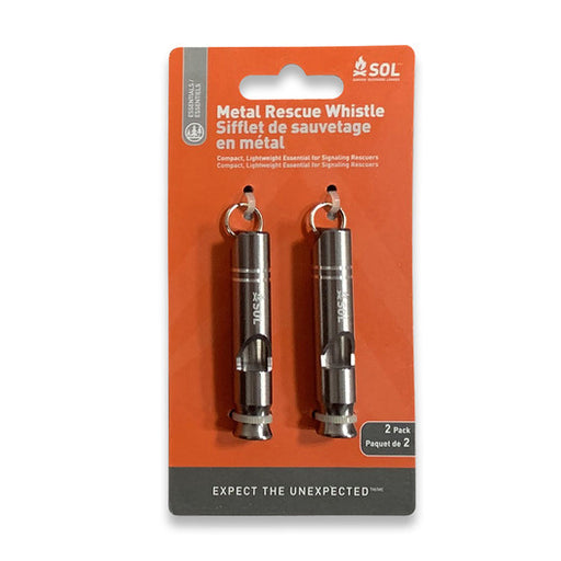 SOL Metal Rescue Whistle- 2 Pack