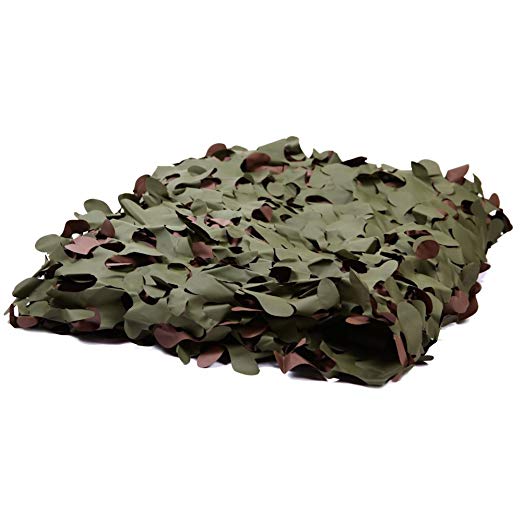 The Bushline Outdoors Camouflage Net folded with the green side showing on a white background.