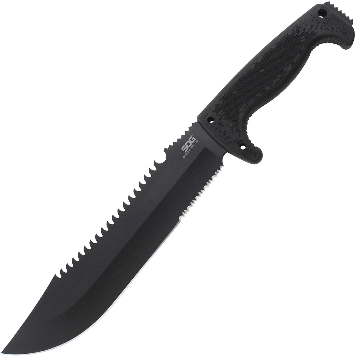 SOG Jungle Primitive Machete | Partially Serrated + Nylon Sheath (F03TN-CP)