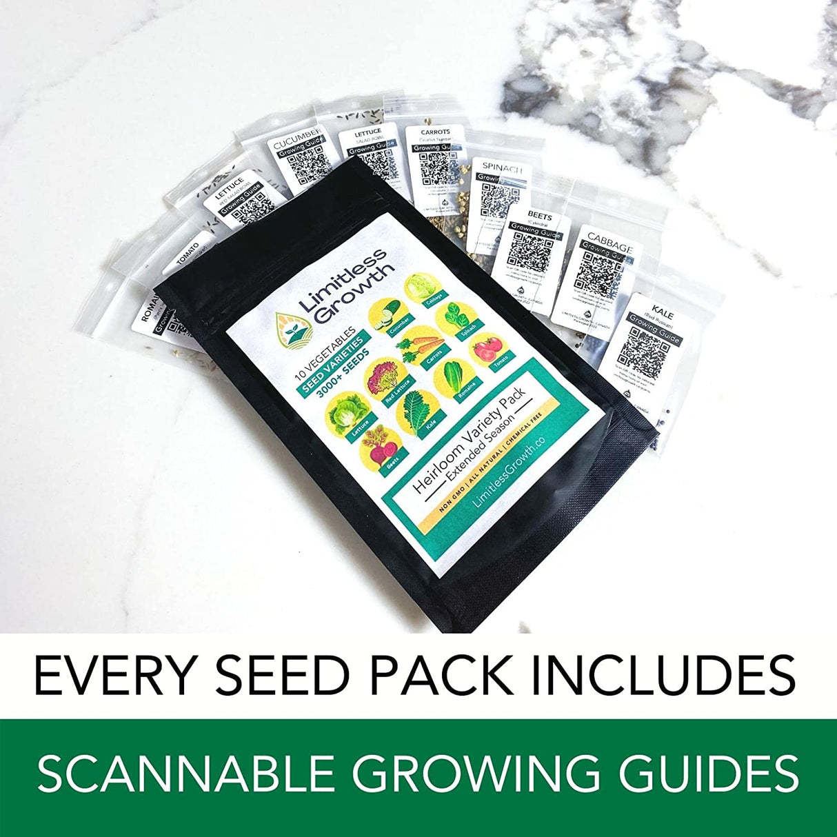 Limitless Growth 10 Vegetable Seed Varieties | Extended Season | 3,000+ Seeds