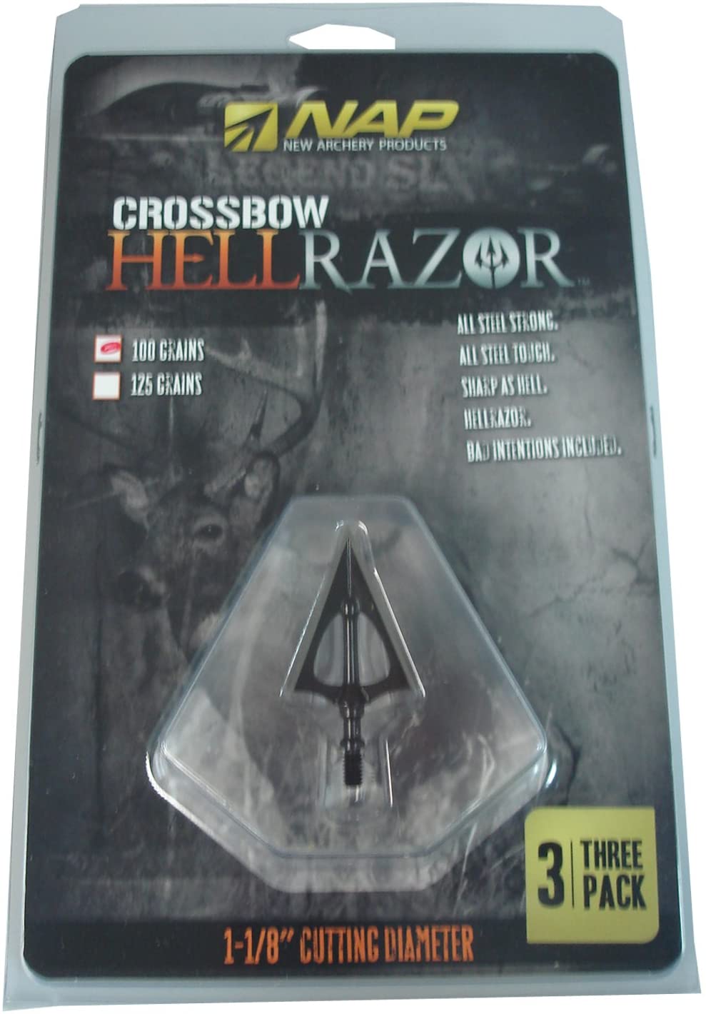 GSM Outdoors 60-699 HELLRAZOR 100 CROSSBOW Broadhead 3PK