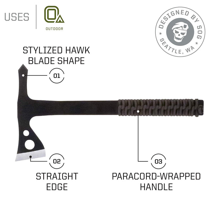 SOG Throwing Tomahawks (3 Pack) w/ Paracord Wrap