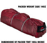 MSR Hubba hubba Lightweight 2 Person Backpacking Tent rolled up