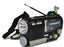 Kaito Ka888 Emergency Radio in grey and black with a flashlight built in and hand crank for generating power.