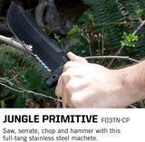 SOG Jungle Primitive Machete | Partially Serrated + Nylon Sheath (F03TN-CP)