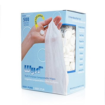 Wysi Multi-Purpose Expandable Wipes and Travel Tube, Just Add Water 500