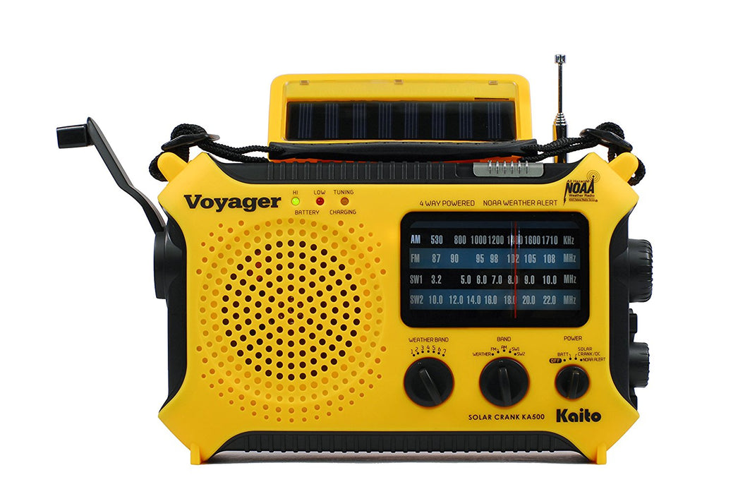 Kaito KA500 5-way Powered Emergency Radio in Yellow.