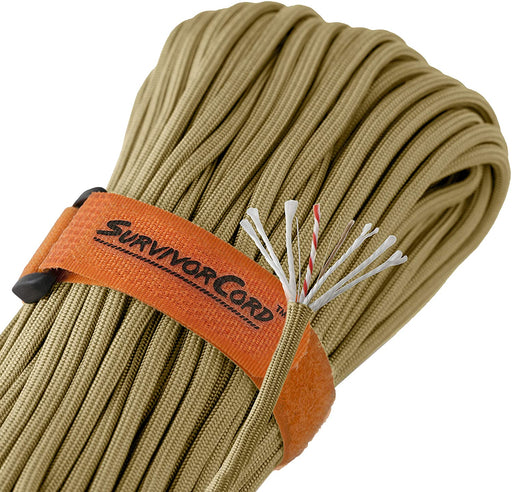 TITAN SurvivorCord (COYOTE BROWN) | 100 Feet | Patented Military Type III 550