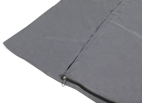The zippered synthetic silk sleeping bag liner of the north 49 syn silk.