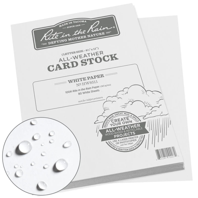 Rite in the Rain All-weather Card Stock Paper (Four-Color Pack) - 80 Sheets