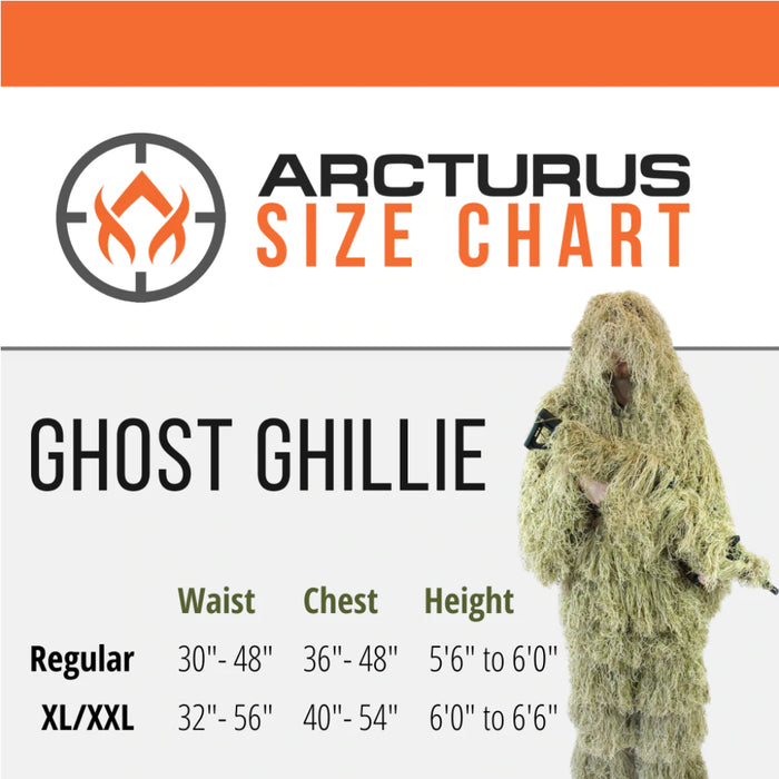 Arcturus Ghost Dry Grass Ghillie Suit Sizing