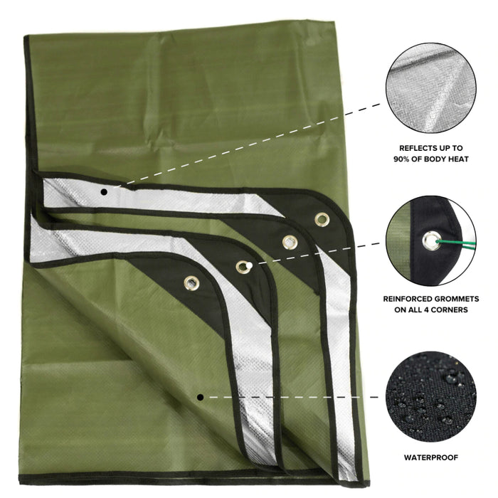 Arcturus Heavy Duty Survival Blanket 5ft x 7ft  - Olive Green