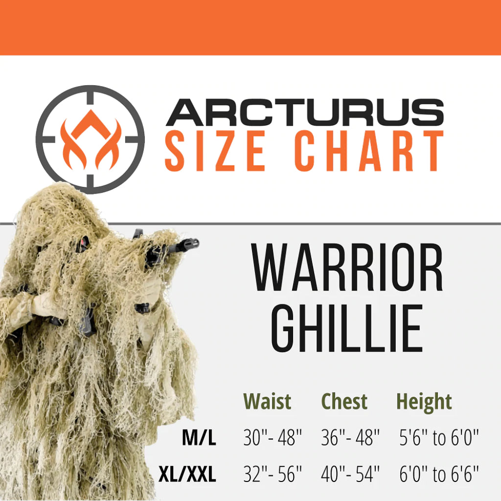 Ghille suite sizing chart