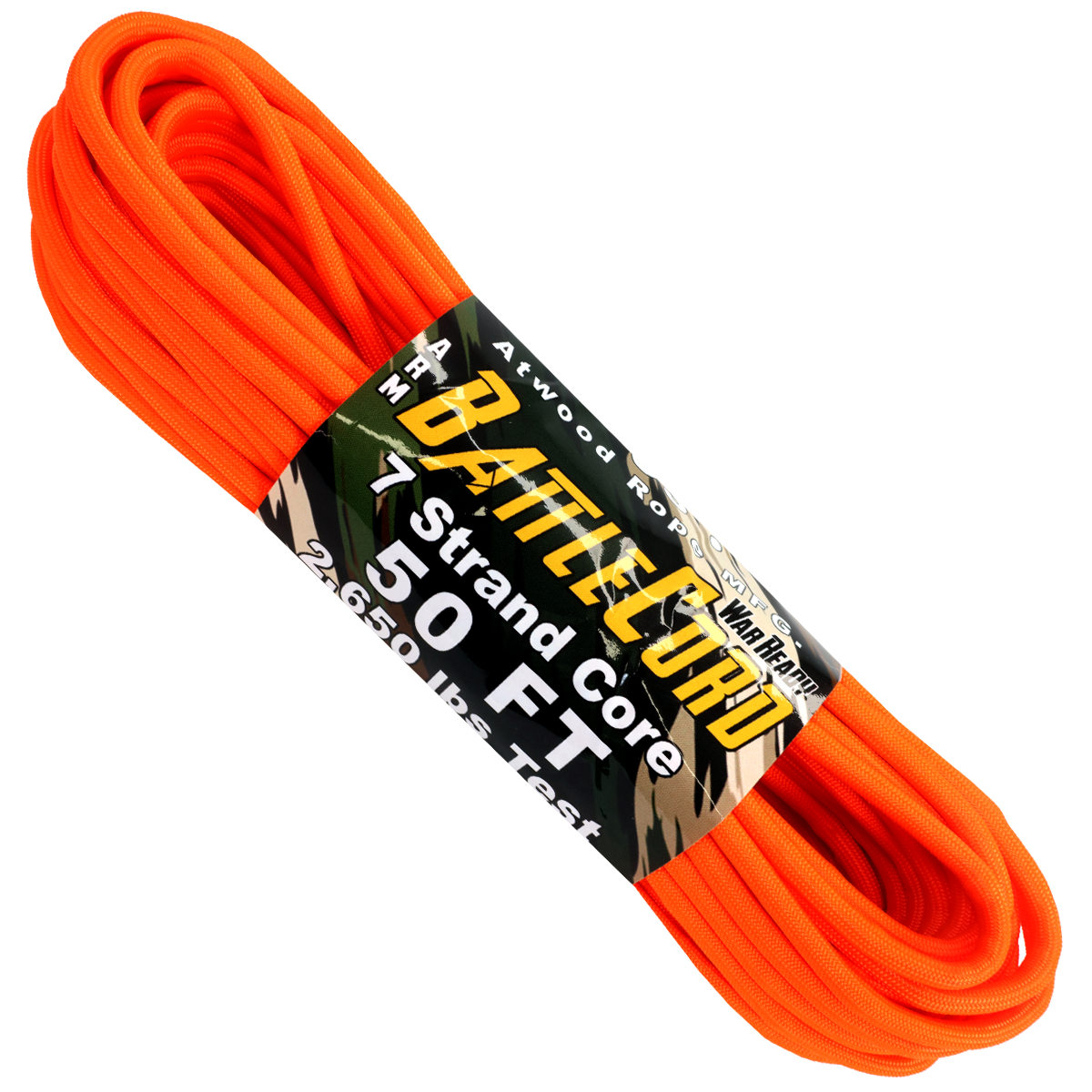 50 Feet of Neon Orange BattleCord paracord 