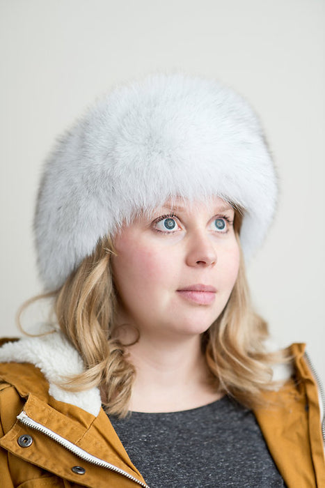 Blue Fox Fur Headband Womens  (Made in Canada)