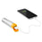 A phone being charged by the Biolite Charge 10 2600mAh USB Power Bank via white usb cable.