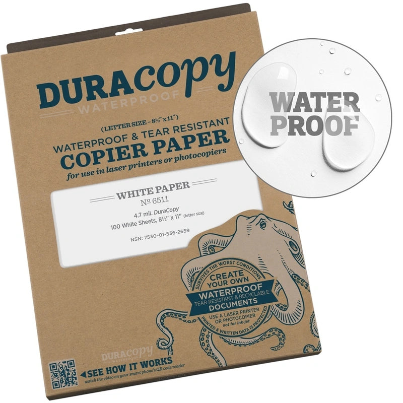 Rite in the Rain DuraCopy Waterproof & Tear-Resistant Printer Sheets (100 Sheets)