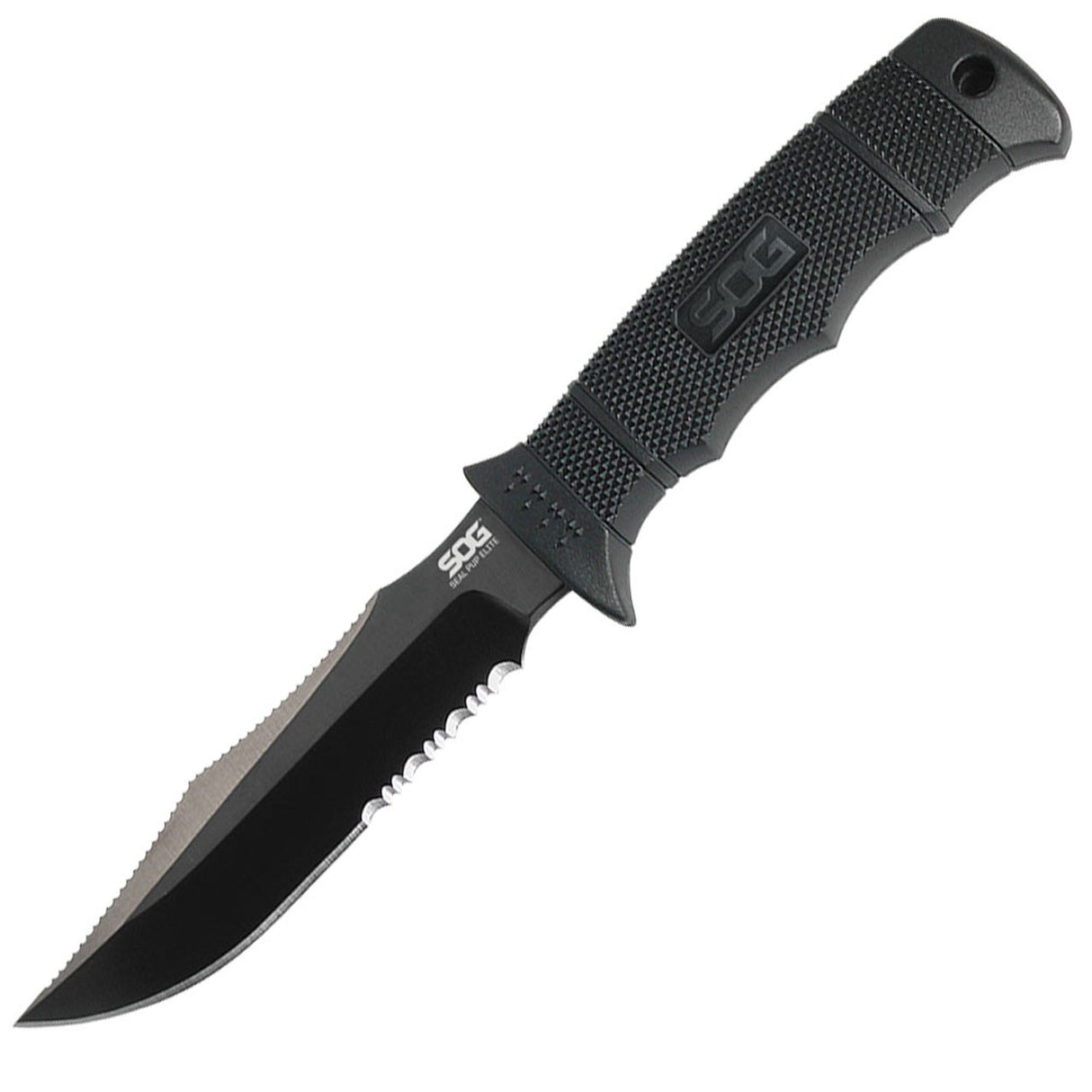 SOG Seal Pup Elite Knife- Kydex Sheath (Half-Serrated)