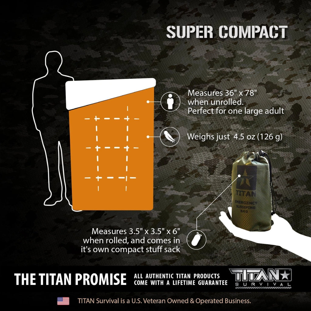 Titan Survival Emergency Sleeping Bag - Woodland Shroud