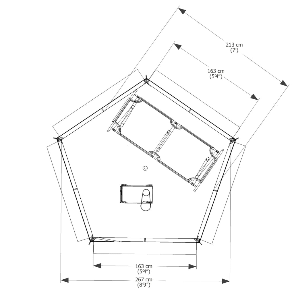 Esker Arctic Fox 9'x9' Winter Hot Tent Inside Diagram