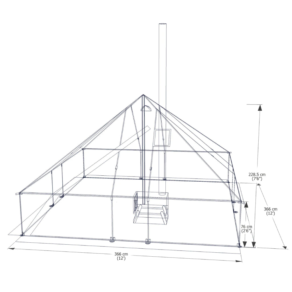 12' x 12' Esker Classic Winter Hot Tent Dimension