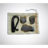 Flint and Steel Striker, A traditional firestarter with 1 stell striker and 3 flint pieces.