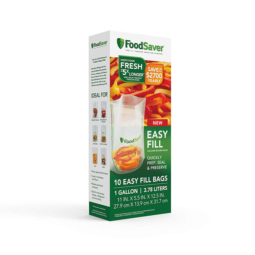 FoodSaver Easy Fill 1 Gallon Vacuum Sealer Bags- 10 Count