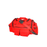 A Bright Red duffle bag with a Guardian Angel Personal Safety lighting bar mounted on the shoulder strap.