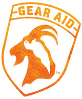 Gear Aid Logo emblem with a design of a mountain goat in orange.