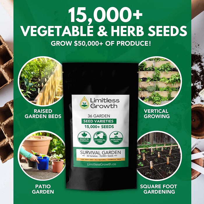 Garden 36 Seed Varieties Pack | 15,000+ Seeds