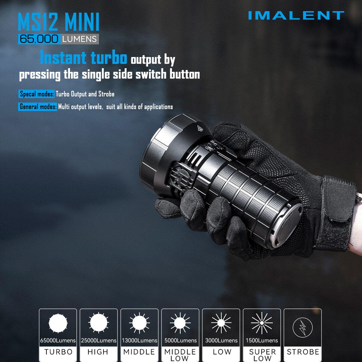 【セール】IMALENT MS12mini ウォーム（暖光） 【新品】 Imalent MS12 MINI Powerful Flashlight | 65,000 Lumens | 1036