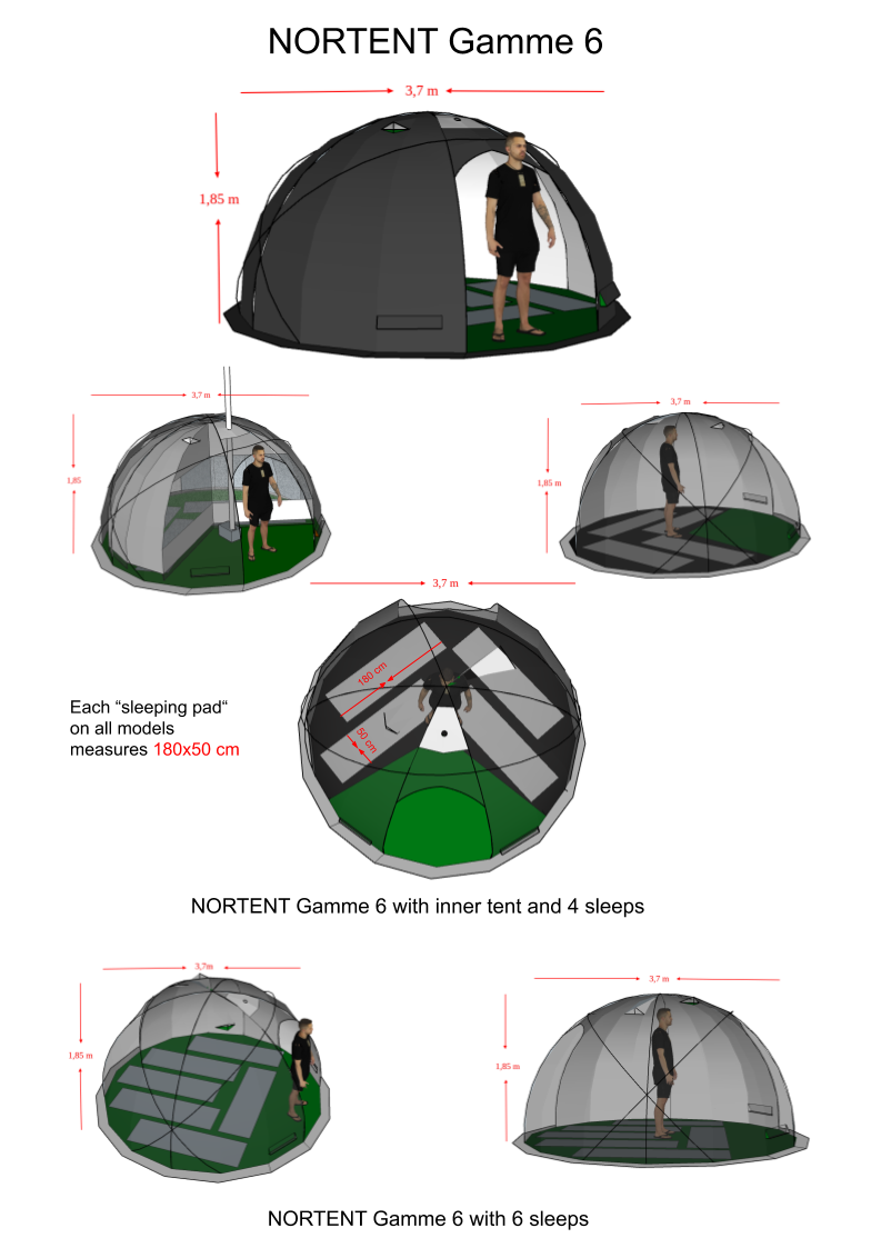 NorTent Gamme 6 - Winter Hot Tent for 6 People - Arctic Light