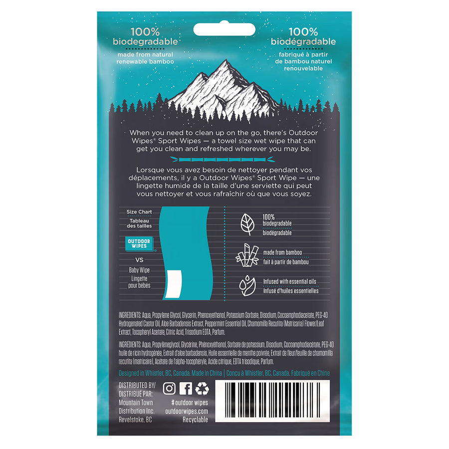 Outdoor Sport Wipes – XL & XXL Biodegradable Body Wipes