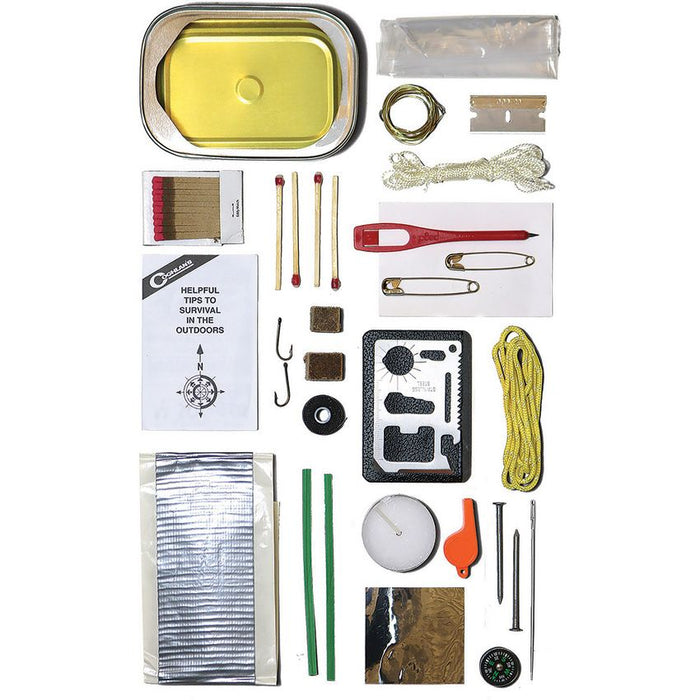 Items included in Coghlan's Survival Kit-in-a-Can