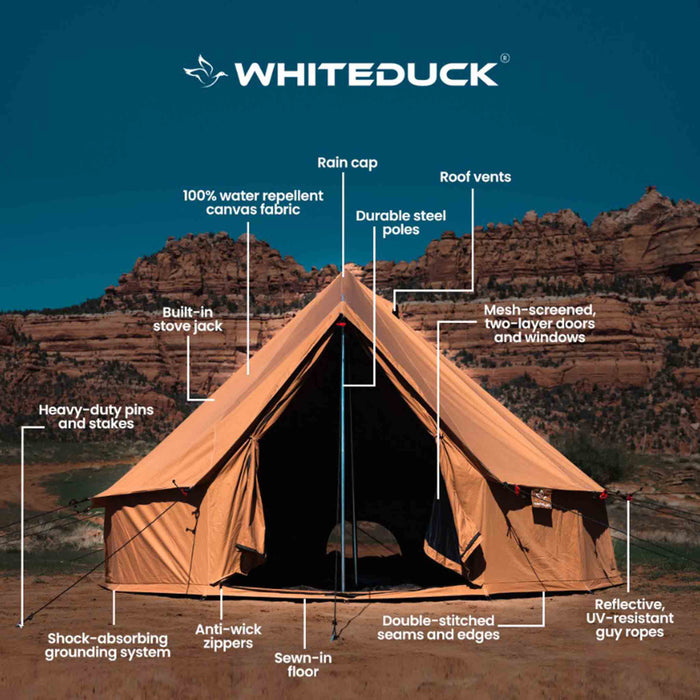 White Duck 13' Regatta Bell Tent | Fire Water Repellent | Beige