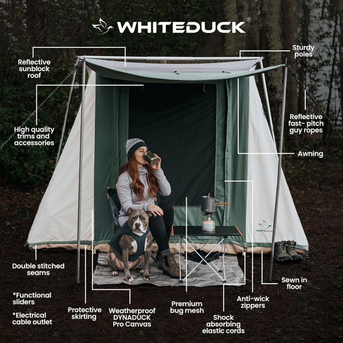 White Duck 7'x9' Prota Canvas Cabin Tent Deluxe